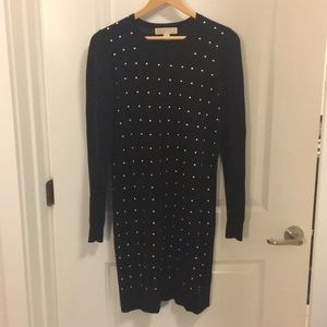 Black. Studded Michael Kors sweater dress